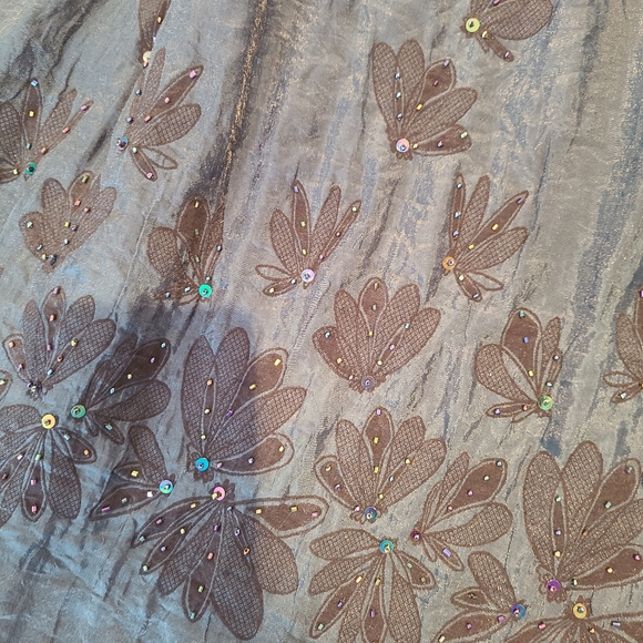 Skirt navy blue taffeta with rhinestones - Picture 3 of 3